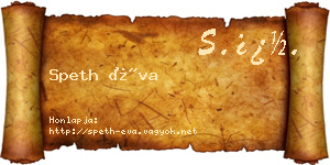 Speth Éva névjegykártya